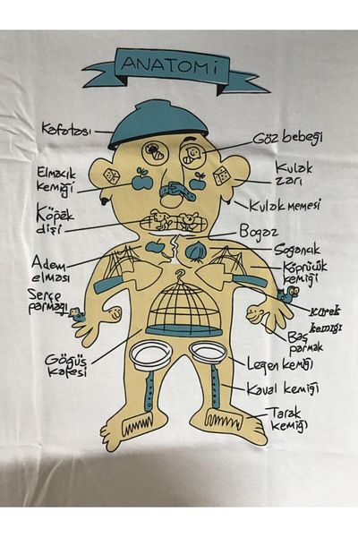 Tshirthane سويت شيرت بأكمام طويلة مطبوع عليه تشريح مضحك للأطفال