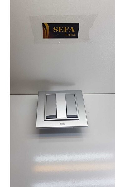 ELBİ METALİK GRİ ÜÇLÜ ANAHTAR ÇERÇEVELİ ELBİ ZENA SİLVERLİNE SERİSİ