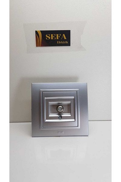ELBİ Silverline Series - Metalic Gray Satellite Socket (with F Connector) Elbiz Zena with Frame