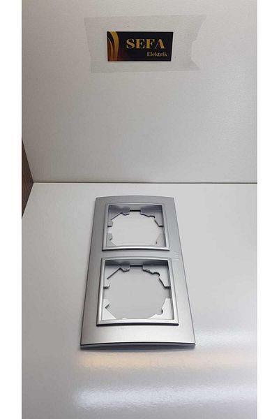 ELBİ METALLIC GRAY DOUBLE FRAME DRESS ZENA SILVERLINE SERIES