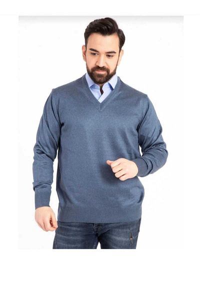 MaviMoure Men's V-Neck Knitwear Sweater - Thin Wool, Regular Fit