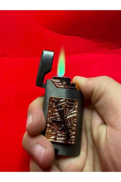 HK GİFT SHOP GÖVDE KABARTMA YEŞİL ELEV GAZLI METAL ÇAKMAK