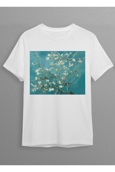 Hilosh Vincent Van Gogh Blossoming Almond Tree Printed Unisex T-shirt HC03