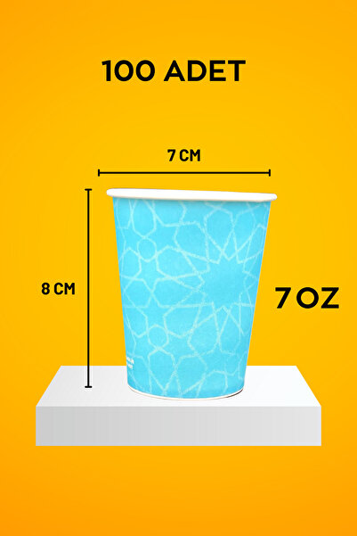 WOLEN 7 oz Mavi Karton Bardak