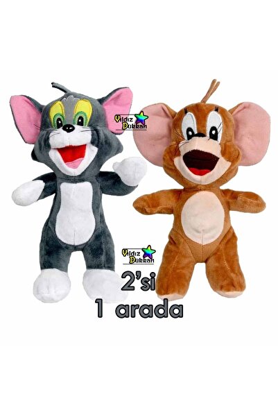 Ailenizin Oyuncakçısı Sevimli Peluş Oyuncak Tom Ve Jerry Figür Oyun Arkadaşı Seti Kedi Fare 24 Cm