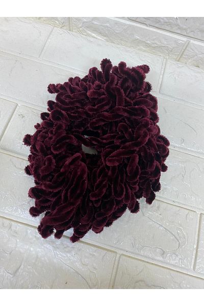 sema aksesuar Burgundy Color Knob Buckle Scarf Knob Velvet - Fringed, Tasseled Buckle - Hijab Buckle