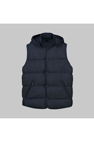 Sarar INTERVIEW PADDING HOODED VEST NAVY BLUE