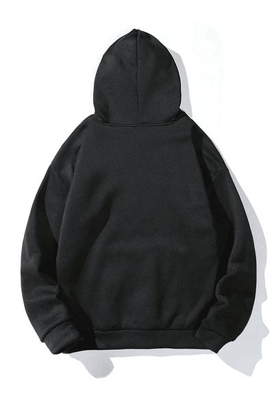 MAGORS Унисекс суитшърт с качулка и щампа Happiest Oversize