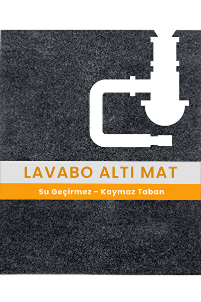Genel Markalar Lavabo Altı Matı Sıvı Geçirmez Kaymaz Taban Evye Dolap Paspası...