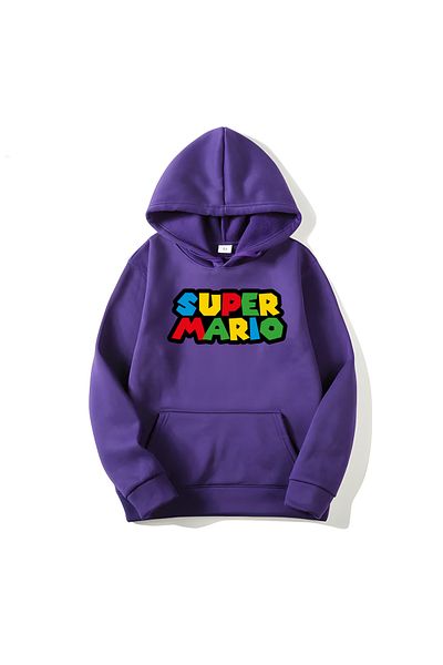 MAGORS Μακρυμάνικο φούτερ SVART WEAR Super Mario με στάμπα βαμβακερή κουκούλα