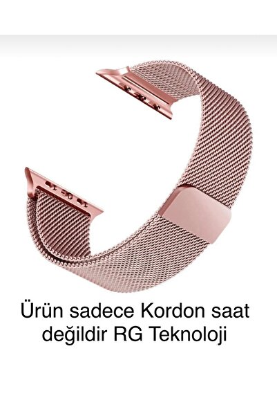RG Teknoloji Apple Watch 234567 38/40/41 ملم سلك ميلانو معدني منسوج شبكي وردي...