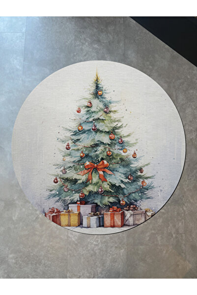 Rugs Modern Halı سجادة زخرفية مستديرة ذات قاعدة منسوجة حديثة مع شجرة خضراء بط...