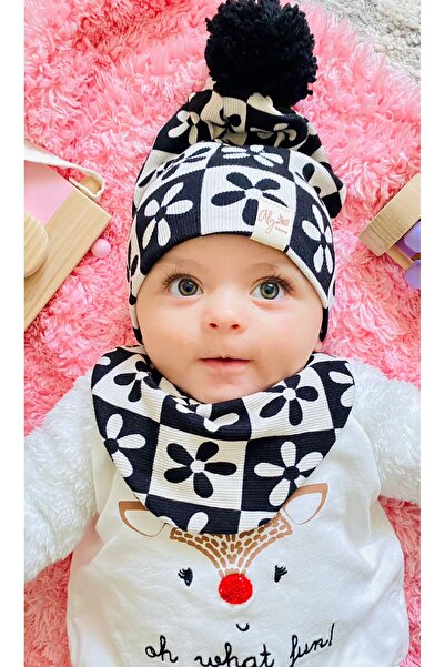 ALYA organik baskılı bere fular önlük takım