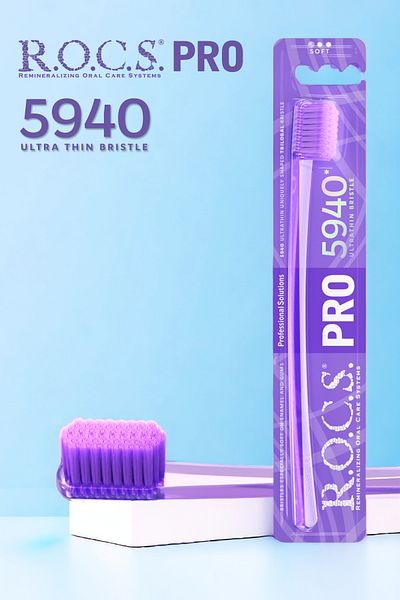 R.O.C.S. Pro 5940 Pieces Toothbrush Containing Brush Bristle - 3 Pieces