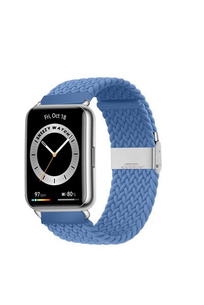 Sneezy Huawei Watch Fit 2 İle Uyumlu Metal Klips Solo Fiberlink Örgü Kordon