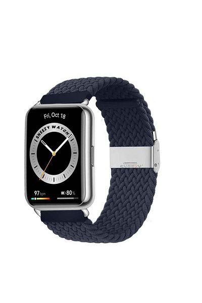 Sneezy مشبك معدني منفرد من الألياف المضفرة متوافق مع ساعة Huawei Watch Fit 2