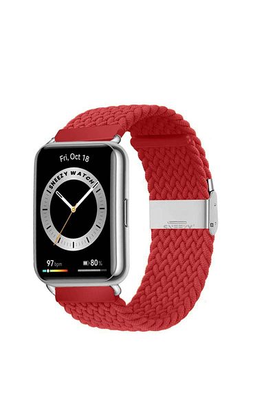 Sneezy مشبك معدني منفرد من الألياف المضفرة متوافق مع ساعة Huawei Watch Fit 2