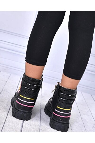 İpek Arya Kürklü Fermuarlı Kız Çocuk Botu