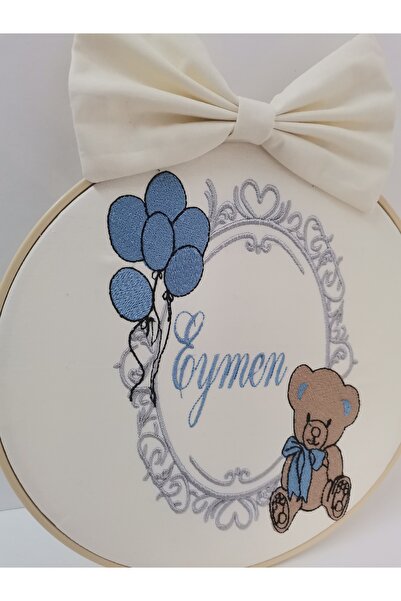 MİNİK ADIMLAR Minik Adımlar Isme Özel Nakışlı Kapı Süsü Isimli Balonlu Seviml...