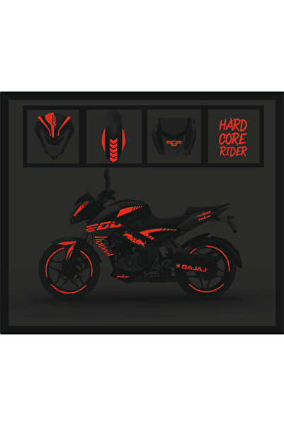 Bajaj Ns 200 Sticker Set NS200 Full Set Sticker Reflektif Kırmızı