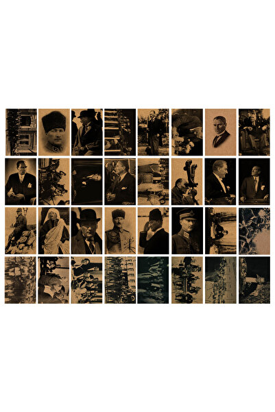 TELLGRAF مجموعة بطاقات بريدية بموضوع أتاتورك (32 قطعة 10x15 سم)