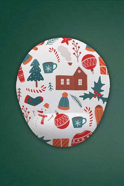 HobiShop Mouse Pad cu suport pentru încheietura mâinii cu tematică de Anul Nou