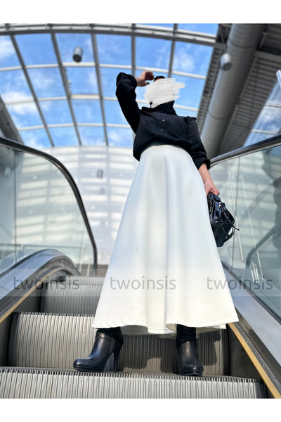 two in sis Fusta lungă evazată cu scuba Puff Fusta evazată cu scuba Fusta lungă cu scuba Fusta hidromasaj cu scuba