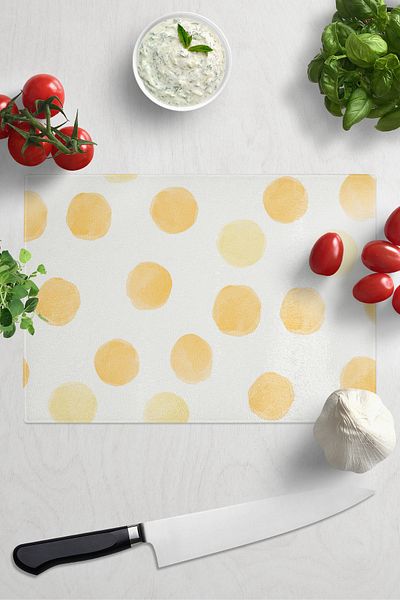 Postifull Cutting Board, Printed on Thick and Unbreakable Glass, Pastel Orange Font Printed - 21*30cm, Chopping Board