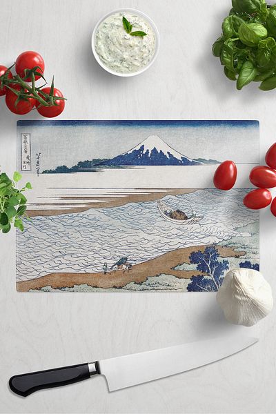 Postifull Cutting Board, Printed on Thick and Unbreakable Glass - Hokusai Artwork Printed - 21*30cm, Chopping Board