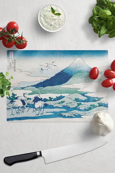 Postifull Cutting Board, Printed on Thick and Unbreakable Glass - Hokusai Artwork Printed - 21*30cm, Chopping Board