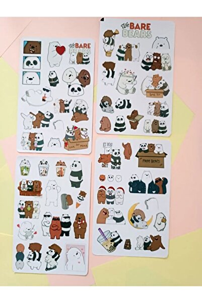 EyER Shoping We Bear Bears Kawaii Ayıcık Sticker Seti