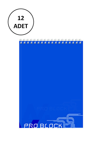 Gıpta Pro Block Sp Cardboard cover A7 40 Sheets Checked 12 Pieces