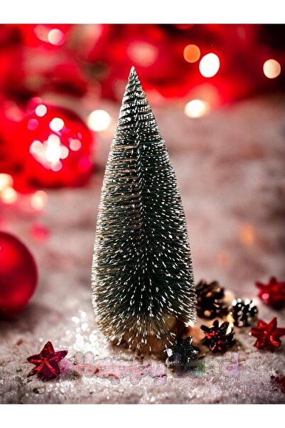 Happyland Yılbaşı Masa Üzeri Iğneli Mini Masa Çam Ağacı 20 Cm Uçlarına Kar Ya...