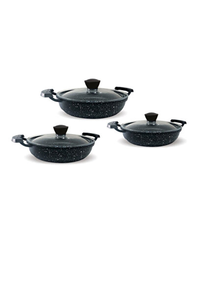 FMS D5001 6 Parça Granit Omlet Set Siyah