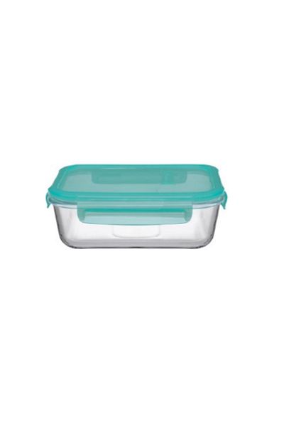 Paşabahçe 530176 Lockie Glass Storage Container Green -2 Pieces