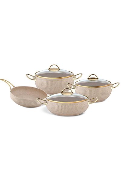 FMS G5018 Coral 7 Piece Granite Pot Set Beige