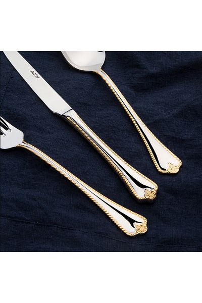 Nehir Fulya Gold 36 Piece Fork Spoon Knife Set