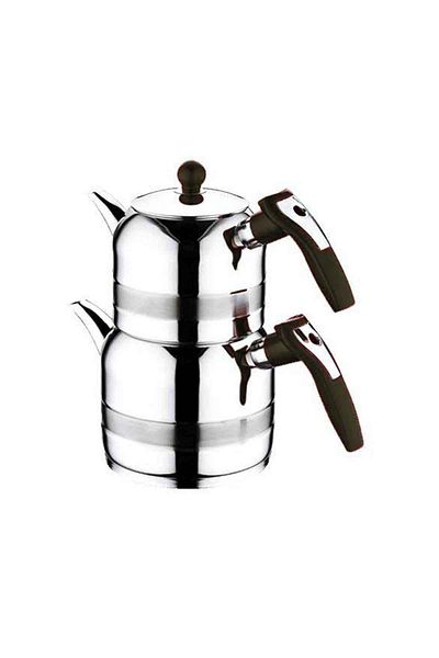 Kahramanlar Steel Rain Mini Size Steel Teapot Black