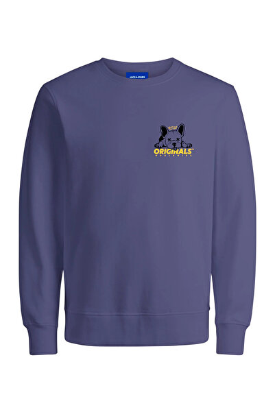 Jack & Jones Jack&Jones Bisiklet Yaka Mor Erkek Pamuklu Sweatshirt 12248906