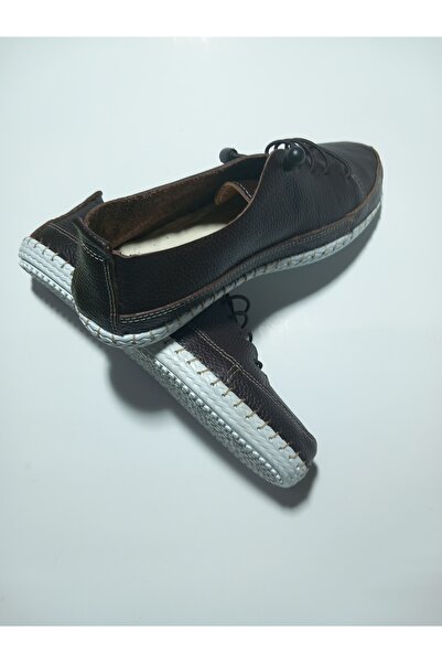 KAPAR Casual Brown Colored Shoes with 100% Genuine Leather and Rubber Laces I...