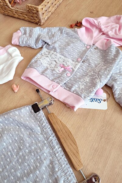 Sitilin Baby Girl Rabbit 3-Piece Hooded Baby Suit Set STL6418