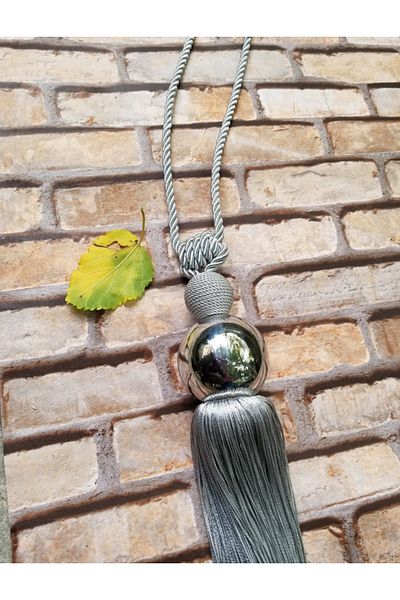 Akcan Light Gray Color Silver Metallized Long Braçol