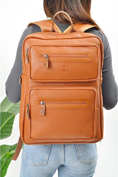Sellini حقيبة ظهر متعددة الأقسام للجنسين بلون أسمر 196