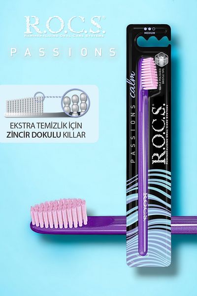 R.O.C.S. Passions Toothbrush Calm-purple Handle-pink Bristle