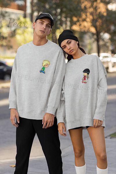 Pear Wear Cedric Chen Printed Couple Hoodie Unisex Oversize Lover Σετ φούτερ 2 τεμαχίων