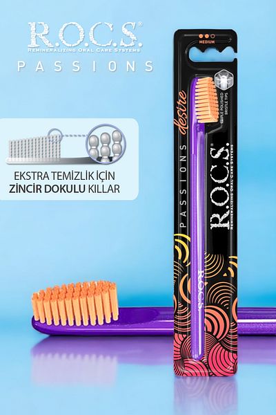 R.O.C.S. Passions Toothbrush Rush-purple Handle-orange Bristle