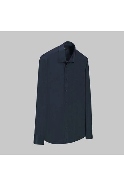 Sarar ΠΙΣΟΥ ΠΟΥΚΑΜΙΣΟ ELVIO SLIM FIT ΣΚΟΥΡΟ ΜΠΛΕ