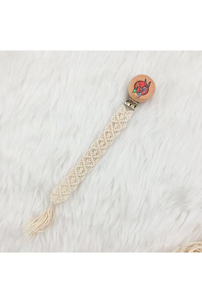 Özene Bezene Macrame Pacifier Chain / Pacifier Strap (Rabbit 3)