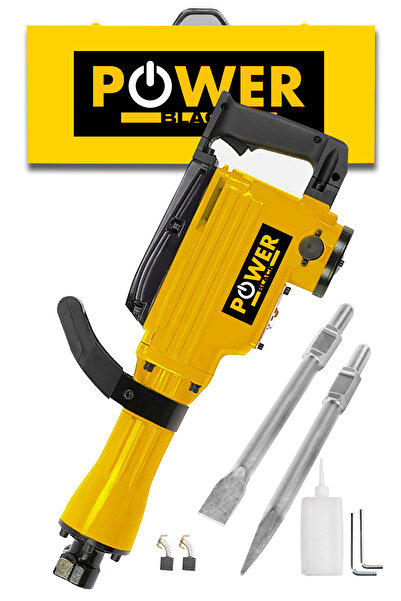 POWER BLACK Ağır Hizmet Kırıcı 16 Kg 68 Joule Çantalı Sivri Yassı Keski Hediy...