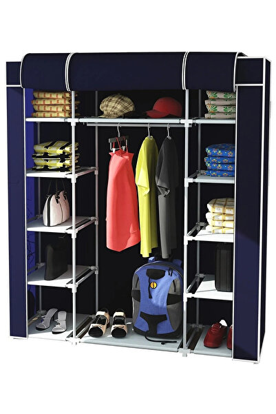 HOLTECH Çift Yandan Raflı Çok Amaçlı Bez Dolap Süper Ürün Gardırop Elbise Aya...